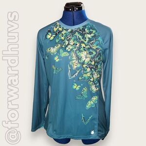 Solfire Butterfly Long Sleeve Athletic Shirt Size Medium - READ
